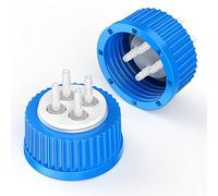ZHANXUBIO GL45 Liquid Media Extractor Cap,GL45 Safety Cap with Holes, VapLock Solvent Delivery Cap (4-Port 1/6inch)