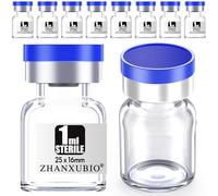 ZHANXUBIO Sterile Empty Vials with Self Healing Injection Port and Aluminum Plastic Cap,Sterile Package (1ml Clear 10PCS)