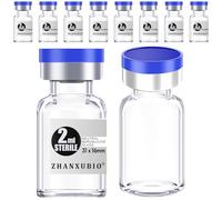 ZHANXUBIO Sterile Empty Vials with Self Healing Injection Port and Aluminum Plastic Cap,Sterile Package (2ml Clear 10PCS)