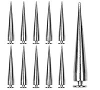 ZHAO 30PCS 40MM Spike and Studs Silver Cone Spikes Punk Bullet Large Leather Rivets Screwback Studs Screw on Cone for DIY Craft Clothing