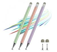 Zhao Cai Jin Bao 3pcs 2in1 High Precision Sensitivity Stylus, Suitable for iPhone/iPad/Android, Compatible with All Touch (Green/Purple/Rose Gold + 4Tips)