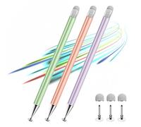 Zhao Cai Jin Bao 3pcs 2in1 High Precision Sensitivity Stylus, Suitable for iPhone/iPad/Android, Compatible with All Touch (Green/Purple/Rose Gold + 4Tips)