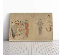 Zhao Yuan Oriental Leaving The Calf Canvas Print | Gallery Wrapped 30mm Frame Wall Art | 20x14 inches | Ready to Hang | Modern Picture | Living Room Bedroom Lounge Office