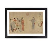 Zhao Yuan Oriental Leaving The Calf Framed Print | A2 Black Framed Wall Art | Ready to Hang | Modern Nature Picture | Living Room Bedroom Lounge Office