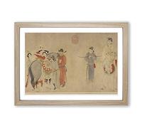 Zhao Yuan Oriental Leaving The Calf Framed Print | A2 Oak Framed Wall Art | Ready to Hang | Modern Nature Picture | Living Room Bedroom Lounge Office