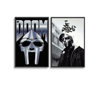 ZHAOART 2 PCS Hip Hop Rapper Mf Doom Poster Canvas Poster And Wall Art Modern Family Bedroom Office Gym Decor Gift 16x24inch(40x60cm) Style-4