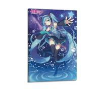 ZHAOART Hatsune Miku Poster Vocaloid Kawaii Anime Poster for Room Aesthetic Decorative Painting Canvas Wall Art Dorm Office Decor Gift 20x30inch(50x75cm) Frame-style-3