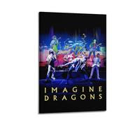 ZHAOART Imagine Dragons Vintage Poster for Room Aesthetic Decorative Painting Canvas Wall Art Dorm Office Decor Gift 08x12inch(20x30cm) Frame-style