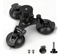 Zhaobeimao Strong Suction Cup Mount for Starlink & Camera with Dual 1/4" & 3/8" Threads, All-in-One Secure Car Roof Holder with Lockable Base & Quick-Release for RV, Van, Truck & Boat