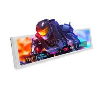 ZHAOCAILIN 11.3 Inch Stretched Bar Monitor - One Cable Connection(No HDMI Needed) FHD IPS 1920x440 LCD Display, PC Secondary Screen for Aida64 CPU GPU RAM Temp Monitoring for Windows 10/11 Only-White