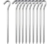 ZhaoCo 10 Pcs Tent Pegs 7'' Metal Heavy Duty Tent Hooks Aluminum Alloy Rust Free Long Life Strong Camping Ground Pegs, Ideal for Tarpaulin Football Net Marquees Hiking Traveling Beach and Outdoor