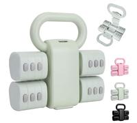 ZhaoCo 2-in-1 Adjustable Dumbbell Set, Convertible Kettlebell, Each1/1.5/2/2.5KG Hand Weights for Home Gym Exercise Training, 4 in 1 Free Weights Dumbbells Set for Women with Fast Adjustment (Green)