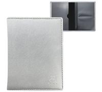 ZhaoCo Vehicle Registration Certificate Case, Thin, Lightweight, Robust Protective Case for Driving Licence, Business Cards and Credit Card Holder Made of Faux Leather, silver, 12.3*9.3*0.5cm, plain