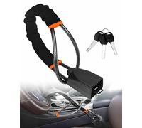 ZHAODG Universal Steering Lock, for Benz ML W164 ML320 300 350 400 500 2006-2012 Car Steering Wheel Locks, Seat Belt Car Steering Lock, 3 Keys, Double Car Lock Anti-Theft Device,B-Black