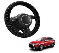 ZHAODG Winter steering wheel covers, for Skoda Superb III Estate (3V5) 2015-2020, steering wheel covers warm, Anti-Slip Universal, Diameter 37-39 cm,C-Black
