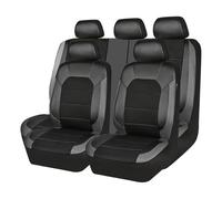 ZHAOHAO Car Seat Cover for Vauxhall Combo Life E 2018 2019 2020 2021 2022 2023 2024, Leather Waterproof Breathable Seat Covers Full Set Seat Protecto Interior Accessories,Grey