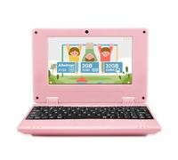ZHAOHUIXIN 7" Portable Small Laptop, Android 12 Quad Core with 2GB RAM 32GB ROM Mini Laptop Notebook for Kids,Ideal Gift for Children 's Learning and Entertainment (Pink)