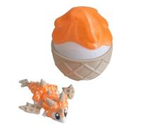 Zhaohyjianm 3D Printed Dragon Egg with Removable Mystery Articulated Crystal,Fidget Toys for Adults, Home Office Decor, Executive Desk Toy, 3D Printed Animals (Orange ice cream)