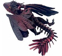 Zhaohyjianm Feathered Wyvern,3D Printed Dragon,(9.8In) Articulated,3D Toys,3D animals,Fidget Toys,Home Office Decor,Executive Desk Toy (Black and red)