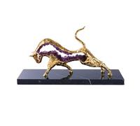 Zhaoj24-05 Art Sculptures Luxury Crystal Cow Sculpture Desk Surface Zodiac Fortune Feng Shui Ornaments Handicrafts