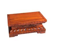 Zhaoj24-05 Bonsai Pedestal Mahogany Carving Patterns Display Base, Bonsai Teapot Rectangular Pedestal Stand(Large)