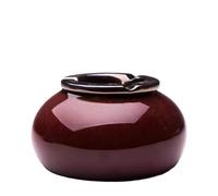 Zhaoj24-05 Cigar Ashtrays Office Coffee Table Ceramic Living Room With Lid Personalized Retro Style Ashtray Simple Decoration(Red)