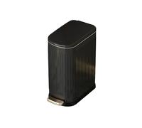 Zhaoj24-05 Garbage Bin Slim Bathroom Trash Can, Stainless Steel Garbage Step Bin with Removable Inner Bucket(Black)