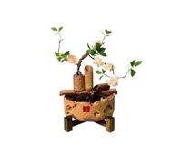 Zhaoj24-05 Tabletop Fountains Indoor Fountain Waterfall Tabletop Desktop Ceramic Feng Shui Wheel Water Ornaments(Yellow)