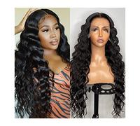 Zhaoj24-05 Wigs for Women Loose Deep Wave Lace Wigs for Black Women Long Wavy Synthetic Wig Pre Plucked Heat Resistant Fiber T Part Lace Wig with Baby Hair for Party Cosplay Wig(28inches)