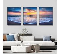 ZHAOLIN 3 Pcs Nature Landscape Sunset Wall Art Poster Prints Pictures Sunrise Lake Skyline Canvas Paintings For Modern Living Room Decor 50x70cm(20x28in) x3 frameless
