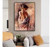 ZHAOLIN Abstract Semi Naked Woman Oil Painting Sexy Beauty Canvas Poster and Prints Wall Art Pictures for Bedroom Bathroom Decor 80x120cm Frameless