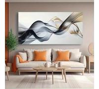 ZHAOLIN Abstract Wall Art Wave Art Paintings, Minimalism Curve Picture Artwork for Dining Room, Living Room, Modern Home Decor 50x100cm InnerFrame