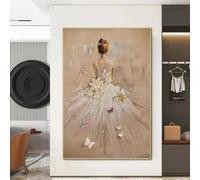 ZHAOLIN Canvas Wall Art Abstract Elegance Ballerina Posters Ballet Dancer Prints Pictures for Living Room Wall Decoration Painting 60x80cm Frameless