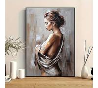 ZHAOLIN Elegant Female Canvas Print Wall Art Decor Abstract Body Painting Light Background for Home Bedroom Living Room Decor(80x120cm/Frameless)