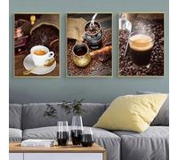 ZHAOLIN Food Restaurant Poster Coffee Print Wall Art Canvas Painting Decorative Picture Modern Minimalist Dining Room Shop Decor 80X110cm(31x43in) X3 frameless