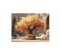 ZHAOLIN Gold Tree Wall Art For Living Room, Large Abstract Gold Tree Of Life Landscape Print Canvas Painting Aesthetic Bedroom Decor(20x30cm/Canvas wrap)