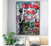 ZHAOLIN Graffiti Artwork Pop Wall Art Dream Big Dreams Canvas Posters Street Art Painting Picture for Living Room Home Decoration 70x100cm(28x39in) Frameless