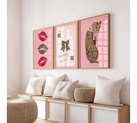 ZHAOLIN How Lucky We Are Billiards Black Eight Cheetah Lip print Wall Art Prints Canvas Painting Poster Picture For Living Room Decor 60x80cmx3 InternalFrame