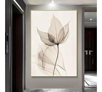 ZHAOLIN Modern Abstract Leaf Wall Art Large Canvas Poster Abstract Leaf Design Portrait Orientation Indoor Outdoor Decor for Home(70x90x3 cm/Canvas wrap)