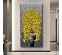 ZHAOLIN Modern Yellow Flowers Blossoms Vertical Wall Art Canvas Paintings for Dining Room Hallway Living Room Decor Prints Cuadros 50x100cm Frameless