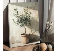 ZHAOLIN Olive Tree Potted Canvas Print Wall Art Decor, Nature-Inspired Home Decor, Olive Tree Decoration for Living Room Bedroom(50x70cm/Canvas wrap)