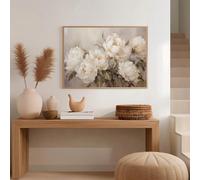 ZHAOLIN White Peonies Poster Vintage Still Life Floral Canvas Print Wall Art Modern Classic Home Decor for Living Room Bedroom(20x30cm/Canvas wrap)