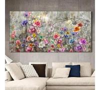 ZHAOLIN Wild Flowers Canvas Poster, Modern Art, Abstract Painting Large Wall Art Colorful Decorative Picture, For Bedroom Living Room 60x120cm(24x47in) Frameless