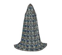 ZHAOLQ Abalone Nacre Print Unisex Hooded Cloak Robe Halloween Cosplay Christmas Carnival Wearable Costume