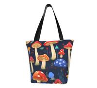 ZHAOLQ Cartoon Mushrooms Print Lightweight Shoulder Bag Summer Outings Tote Bags Travel Hiking Work Casual Use