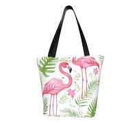 ZHAOLQ Floral Flamingo Botany Print Lightweight Shoulder Bag Summer Outings Tote Bags Travel Hiking Work Casual Use