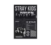 ZHAONA Stray Poster Kids Kpop Music Boy Group Skz Black And White Vintage Posters for Room Aesthetic Canvas Wall Art Bedroom Decor12x18inch(30x45cm)