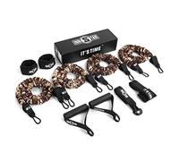 ZHAONAA Agile training INNSTAR Anti Snap Resistance Bands Set with Door Anchor Handles Ankle Cuffs and Carry Bag Workout Bands with Protective Sleeves Auxiliary band (Color : 210LB 11pcs yellow)