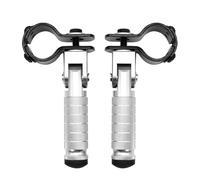 ZHAOQIN Motorcycle Footpegs Aluminum Motorcycle Part 8mm Universal Pedals Folded Footrest Footpeg For Motorcycles Mopeds, Karts, Scooters Motorcycle Foot Pegs(Silver)