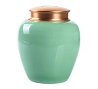 ZHAOQIN Pet Urn Ceramic Pet Urn Cat Dog Memorial Cremation Burial Funeral for Ashes Storage Caskets, Urns And Stones for Dogs(Green)